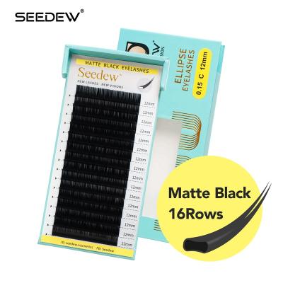 China SEEDEW Long Matte Volume Eyelash Extensions Natural Black Russian Faux Eyelash Extensions Different Strands For Private Professionals for sale