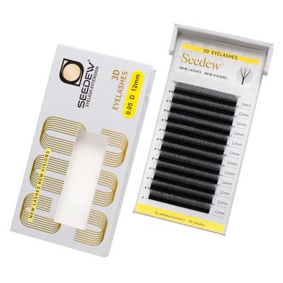 China Wholesale Long SEEDEW 3D Eyelash Extensions C/D Loop Korean Makeup Individual Private Label High Quality Natural W Shaped False Eyelashes for sale