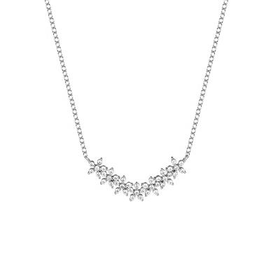 China Lead Free and Nickel Free S925 Sterling Silver Necklace Female Sweet Seven Lucky Flowers Clavicle Chain Simple Fashion Necklace Luxury Style for Girl for sale