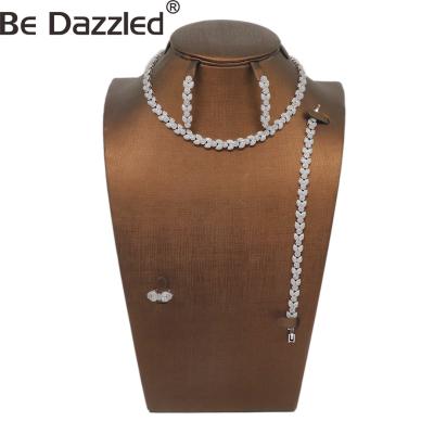 China Bedazled TRENDY Jewelry Best Gift For Women New Arrival Copper Zircon Jewelry Sets Wedding Bridal Accessories Jewelry Sets for sale