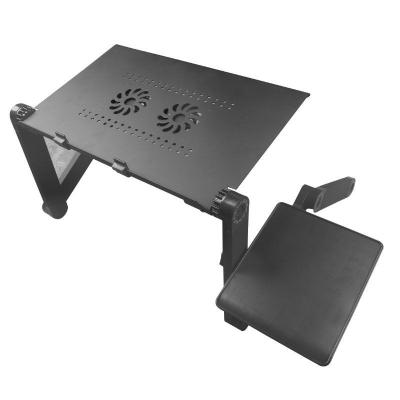 China Black Adjustable Portable Folding Laptop Stand (Height) Adjustable Portable Folding and Bed Bracket Metal Laptop Stand for Small Fan Two for sale