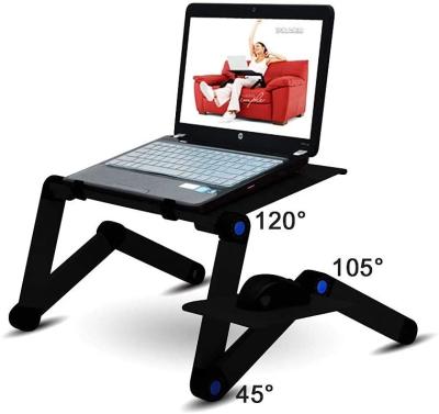 China Use Adjustable Aluminum Desktop Home Work Laptop Stand (Height) Portable Foldable Stand for Bed with Mouse Pad Cooling Holes for sale