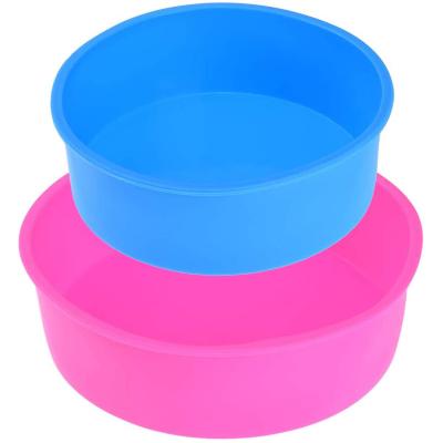 China 6 Inch & 8 Inch BPA Free Kitchen Silicone Baking Sustainable Food Grade Tools With White Round Silicone Cake Mold Baking Bakeware Pan for sale