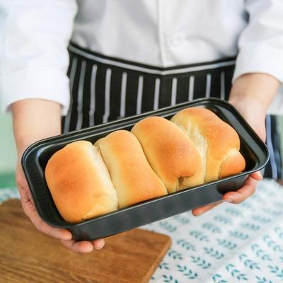 China Sustainable Carbon Steel Non-stick Bakeware Cake Tools Black Bread Toast Pan Square Loaf Pan for Home Party Baking Bread for sale