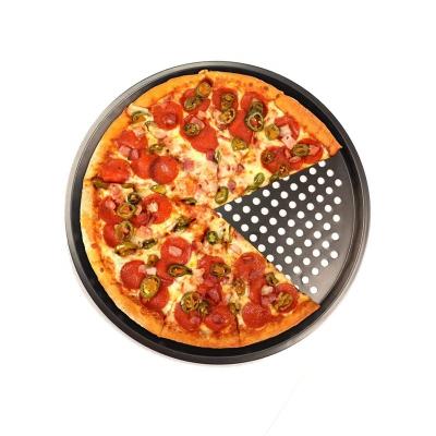 China Sustainable BPA Bakeware Pizza Pan Baking Tray Pizza With Free Steel Holes for sale