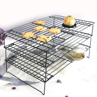 China Sustainable Popular Home Kitchen Folding 3 Tier Stainless Steel Stainless Steel Cooling Rack For Bakery Bread Cake for sale