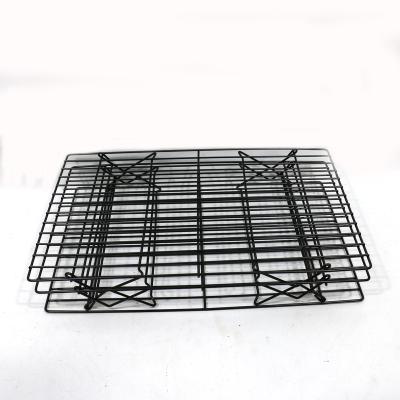 China Hot Biscuit Pan Grid Design Cooling Viable Design Rectangle Metal Wire Cake Bakery Bread Food Rack for sale