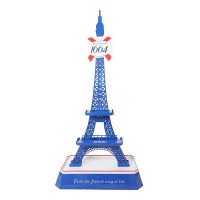 China 2 Meter Height Indoor/Outdoor Eiffel Tower Customized Illuminated Bottle Racks Advertising Led Floor Display Stand-1132 for sale