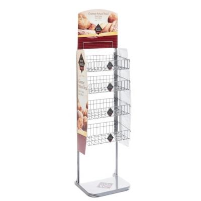 China Steel Snack and Beverage Wire Display Rack Metal Stand for Supermarket Store for sale