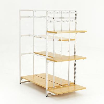 China Clothes Display Top quality store racks mdf shelf removal wheels 3 layers retail rack display for sale