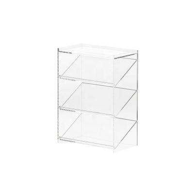 China Neat Acrylic 3 Tier Makeup Display Rack Clear Bedroom Home Decoration Rack Wholesale for sale