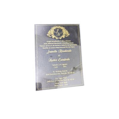 China Around The World Customized Clear Acrylic Templates Card Design Wedding Invitation Card for sale