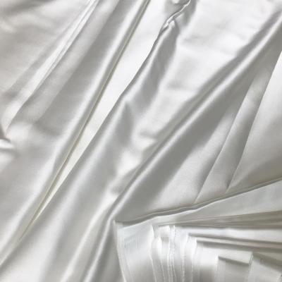 China Sustainable Natural Mulberry White Silk Silk Satin Fabric Raw Silk Satin Fabric for sale