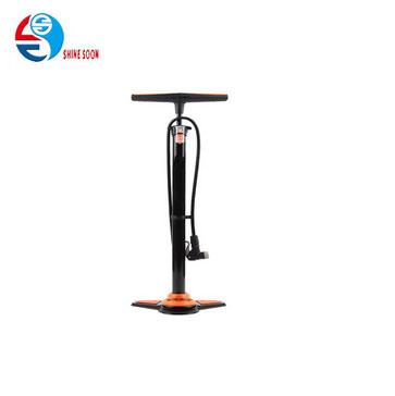 China High Quality Stainless Steel Pipe Bike Parts Bike Floor Pump Bike Pump With High Pressure Gauge for sale