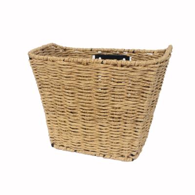 China Wholesale Removable Empty Woven Wicker Bicycle Wicker Basket Bike Basket Large For Storage Quick Release Durable Bike Basket for sale