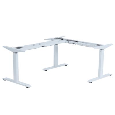 China Adair Adjustable L Shape Electric Height Three Legs (Height) Standing Computer Desks Laptop Stand Table With 90 Angle for sale