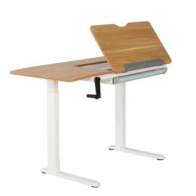 China Drafting Drafting Desk Height Adjustable Manual Ergonomic Adjustable Standing Height Study Desk Drafting Desk for sale