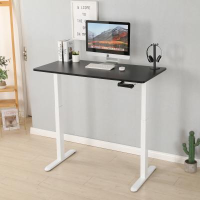 China Adjustable (Height) Adjustable Crank Sit To Stand Two-legs Desk With Steel Frame for sale