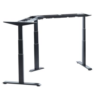 China Commerical Corner Crank Height And Adjustable L Shape Standing Angle Desk Frame for sale