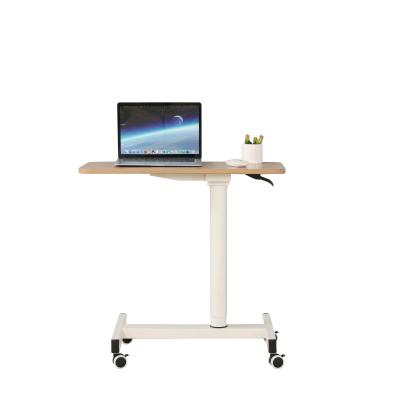 China Gas Adjustable Pneumatic Height Adjustable Overbed Bedside Standing (Height) Work Desk Lifting Desk for sale