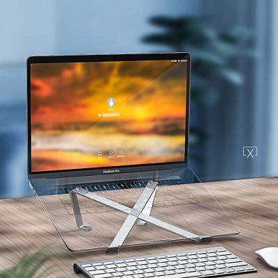 China Other Ergonomic Aluminum X Shape Retractable Laptop Stand Computer Riser Portable Laptop Stand for sale