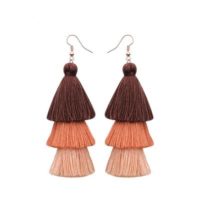 China BOHEMIA Fashion Handmade Simple European Style New Long Tassel Earrings for sale