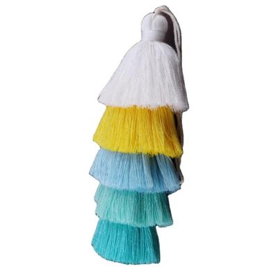 China Hot Selling Multicolor Handmade Mobile Phone Cotton Decoration Key Chain Mini Small Tassel for sale