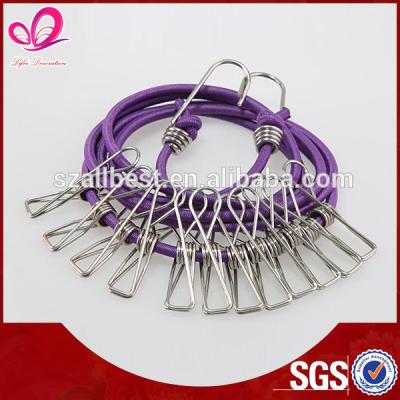 China Packing factory price elastic clothesline, laundry ropel hooks, any color pp rope for sale