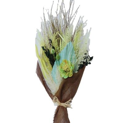 China Wholesale Dry Palm Leaf Billy Ball Bouquet Combination Natural Touch Slulaoo Flower Decoration for sale