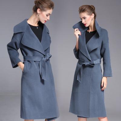 China Breathable PRETTY STEPS Lady Waist Tie Coat Female Winter Women New Sleeve Long Turn-down Collar Ladies Coat for sale