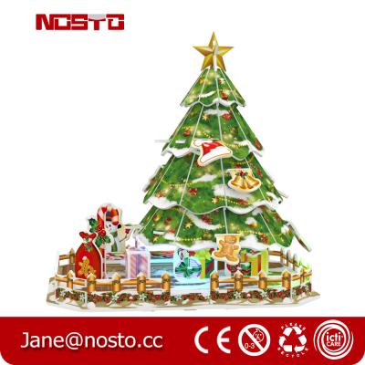 China 3D Puzzle Chrismas Tree with Clear Light,Easy-assembly DIY Xmas Decoration for sale