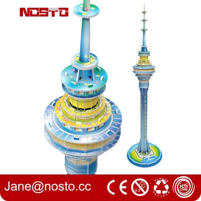 China 3d models diy assembly toys for kids Sky tower children novelty toys for sale