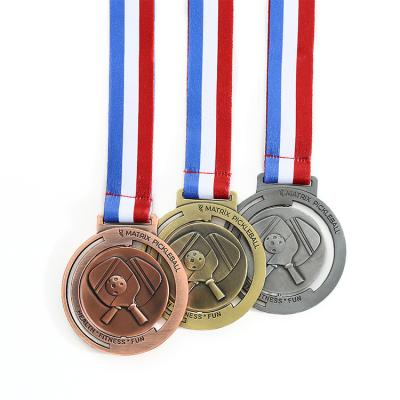 China Custom Zinc Alloy Europe Factory Price Trophies And Medals Metal Pickleball Medal for sale