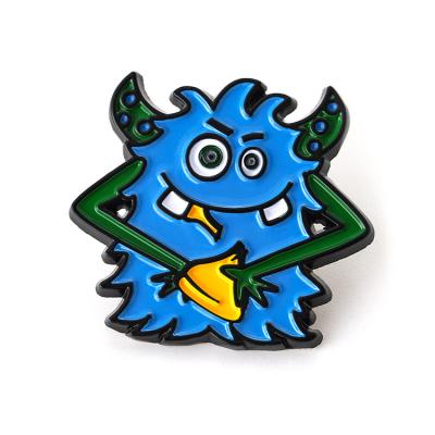 China Europe Cute Devil Cloth Character Brass Call Enamel Pin for sale