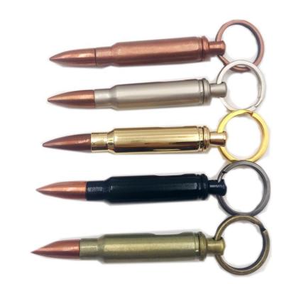 China Eco-friendly Material Bullet Wrap With Custom Engraved Bullet Bottle Opener Key Chain for sale