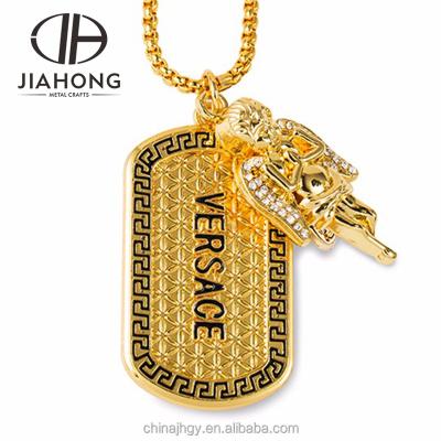 China Custom Europe Gold Plated Dog Tag Necklace For Women for sale