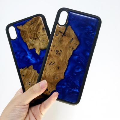 China 100% Shenzhen Factory Wholesale Solid Natural Wooden Colorful Phone Case Resin Phone Cases Eco-friendly For Mobile Phone for sale