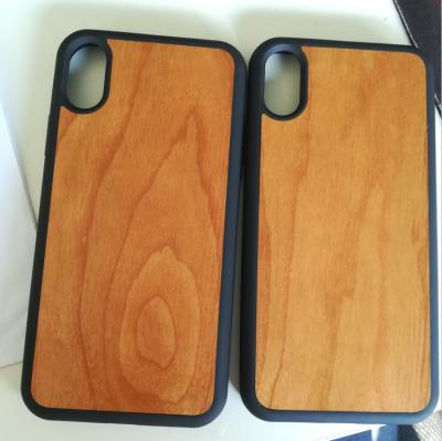 China Eco-friendly TPU Cell Phone Wood Case And Custom Wood Phone Case Real Wood Material for sale