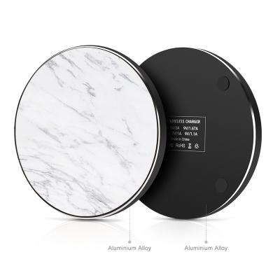 China Real Mobile Phone Marble 10W Qi Wireless Charger Certified Fast Wireless Charging Pad 2020 Trending Products for sale