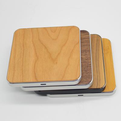 China Hot Selling Wooden Mobile Phone 10W QI Fast Wireless Chargers For Samsung for sale