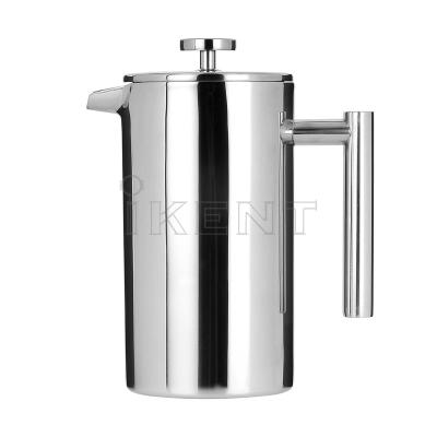 China WITH High Quality Double-wall Press 1000ml Coffee Maker LID Stainless Steel Espresso French Coffee Machine Insulated Pot Coffee Tea Maker for sale