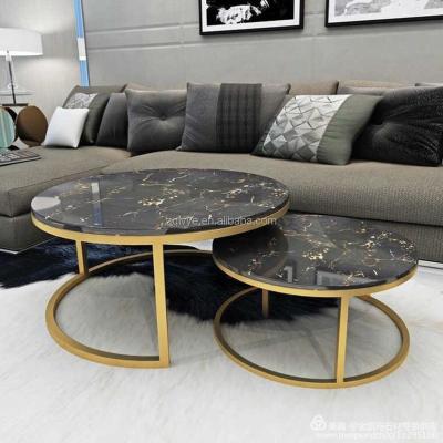 China Modern Hot Sale Black High Hardness Italy Polished Marble Coffee Table for sale