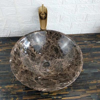 China Modern Newest Factory Price Beautiful Dark Emperador Marble Sink for sale