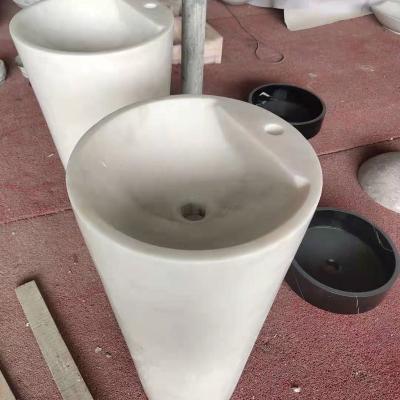 China Durable Natural Stone Sink  Bowl Sinks Vessel Basins Bathroom Wash Marble Stone Pedestal Basin for sale