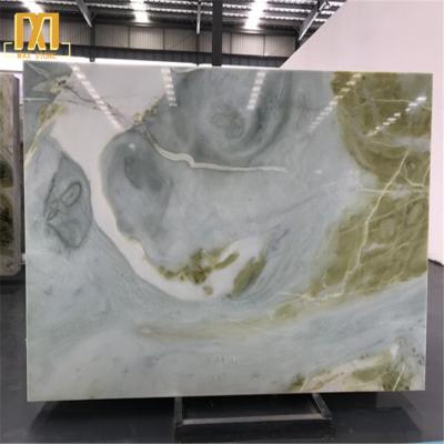 China Modern luxury design marble Polished Building material sea blue onyx stone slabs for sale