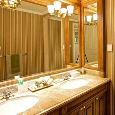 China Modern Natural stone hotel project polished andremoda white granite bathroom vanity top for sale