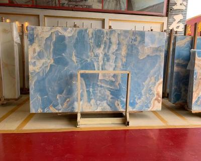 China Modern Yunfu Max Stone Good Price Natural Polished Blue Onyx Marble for Wall Background for sale