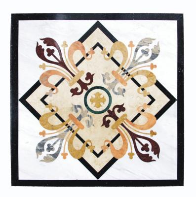 China Modern marble waterjet mosaic medallions pattern wall decor interior flooring tiles for sale