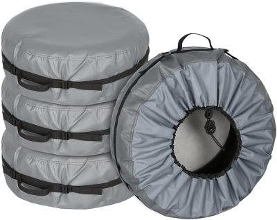 China 210D Polyester Tire Cover with Seasonal Handle Spare Tire Bag, Durable Winter Tire Storage Tote Against Dust and Scuffs, 4 Pack for sale