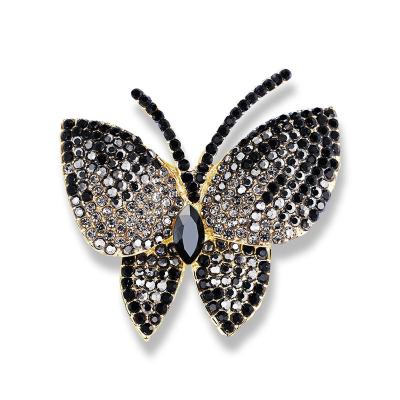 China Crystal Korean Style High Quality Customized Brooches Rhinestone Butterfly Brooches As Women's Fashion Pin Brooch Gift for sale